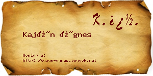 Kaján Ágnes névjegykártya