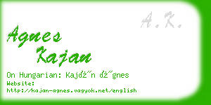agnes kajan business card
